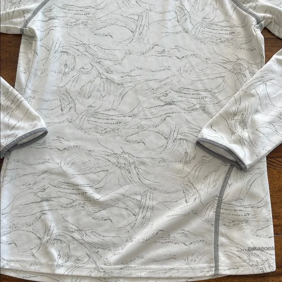 Patagonia Sunshade Pullover Hoody long sleeve size Small green white - Picture 3 of 14